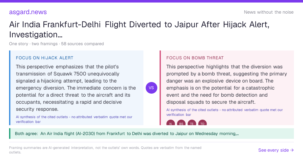 Air India Frankfurt-Delhi Flight Diverted to Jaipur After Hijack Alert ...